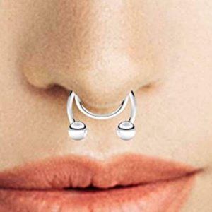 Nose Jewelry ~ Non Piercing ~ Stainless Steel ~ Adjustable ~ 2 - Colors
